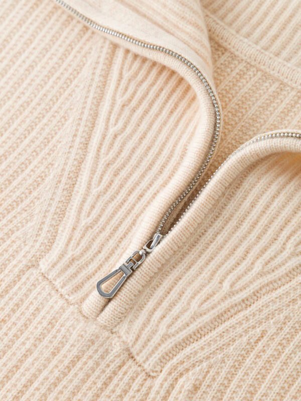 Premium Cashmere Half-Zip Polo Sweater - Luxury Oversize Knit Top