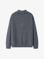 LUXURY CASHMERE HALF-ZIP COLLARED SWEATER | TAUPE BROWN & CHARCOAL GREY
