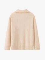 Premium Cashmere Half-Zip Polo Sweater - Luxury Oversize Knit Top