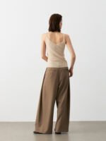 GOAT CASHMERE RICH FABRIC V-NECK CAMISOLE | JET BLACK & SOFT CREAM