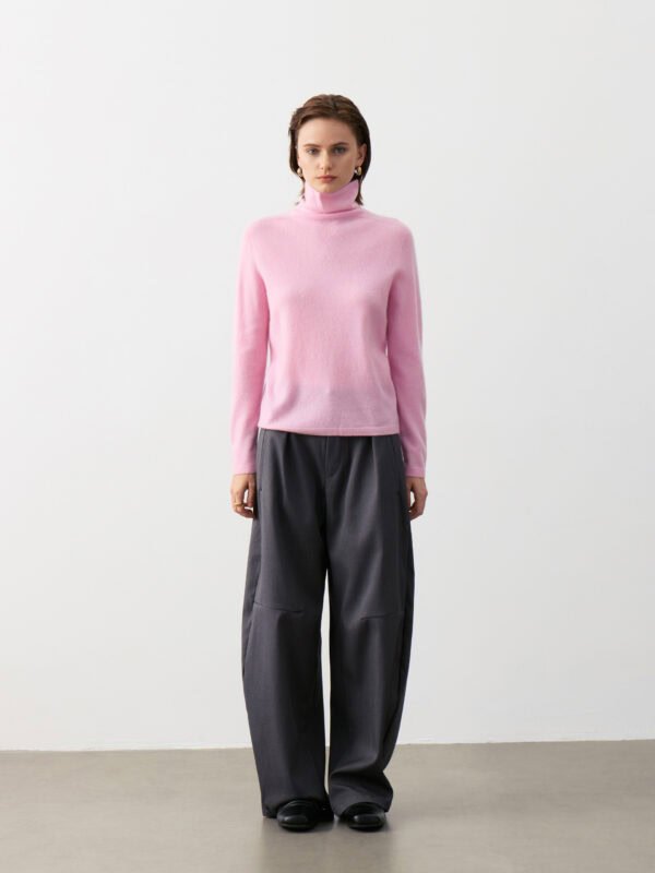 LUXURY CASHMERE SLIM-FIT TURTLENECK SWEATER | SOFT CAMEL, CHARCOAL GREY, BLUSH PINK