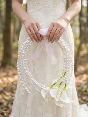 White Calla Lily Pearl Bridal Bouquet