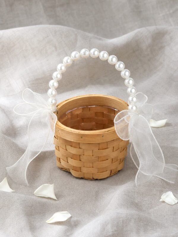 Pearl Handle Flower Girl Basket