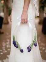 Purple Tulip Pearl Bridal Bouquet