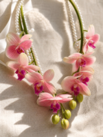 Pink Orchid Pearl Hoop Bridal Bouquet