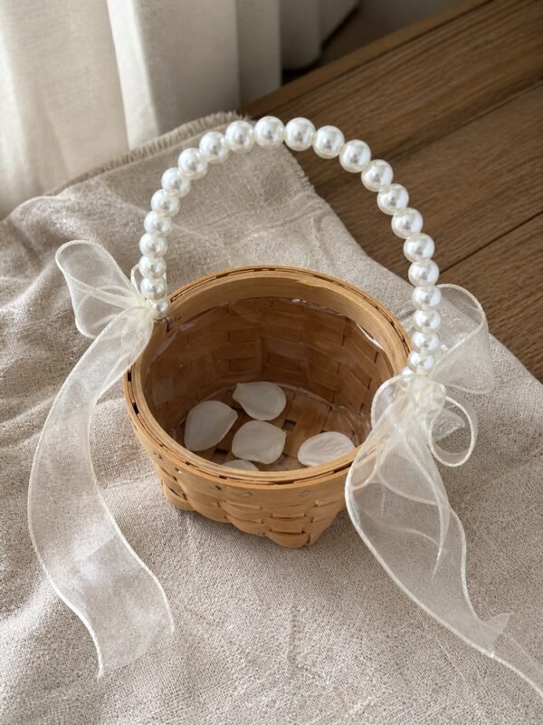 Pearl Handle Flower Girl Basket
