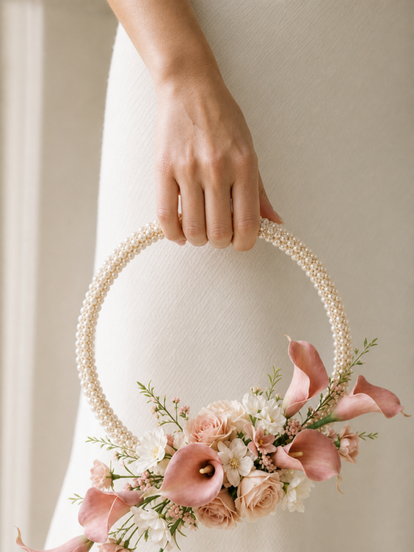Blush Calla Lily Pearl Bouquet