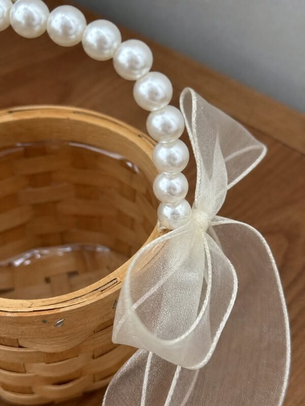 Pearl Handle Flower Girl Basket