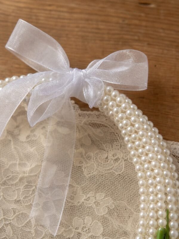 White Tulip Pearl Hoop Bridal Bouquet