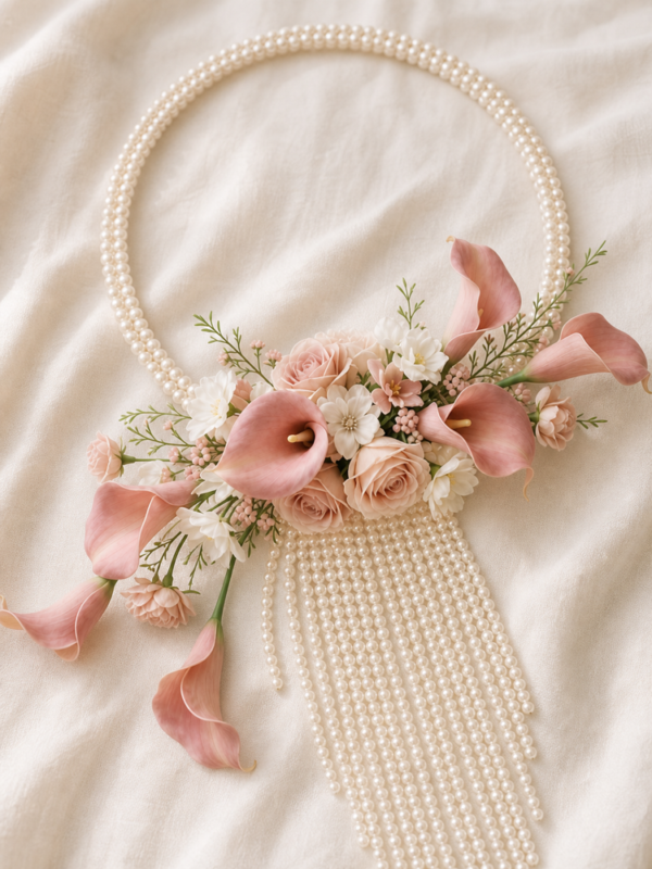 Blush Calla Lily Pearl Bouquet