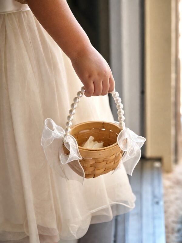 Pearl Handle Flower Girl Basket