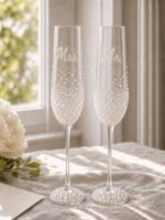 Custom Mr. & Mrs. Pearl Wedding Champagne Flutes