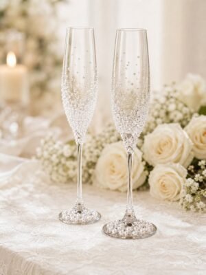Pearl Crystal Champagne Flute Set
