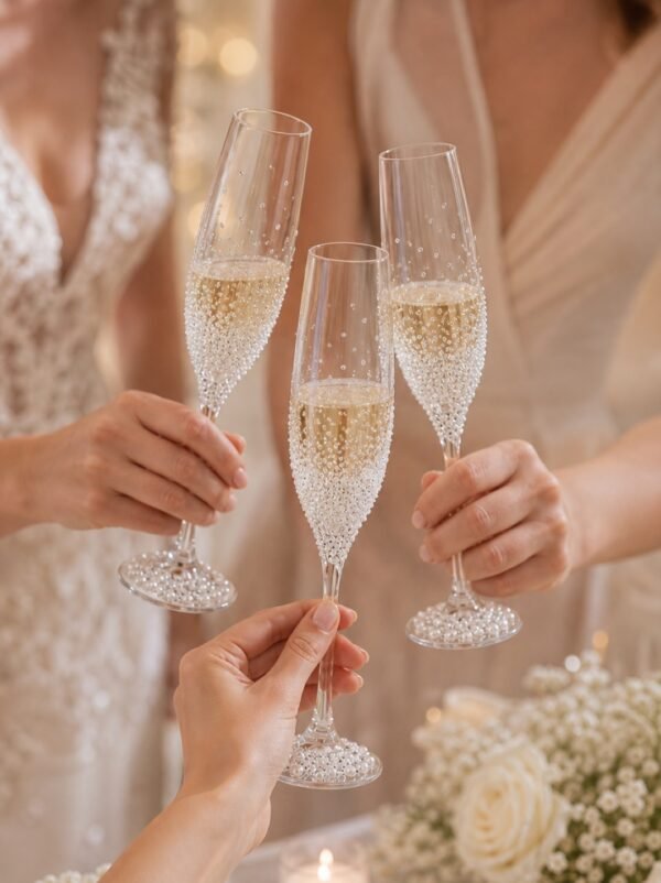 Pearl Crystal Champagne Flute Set