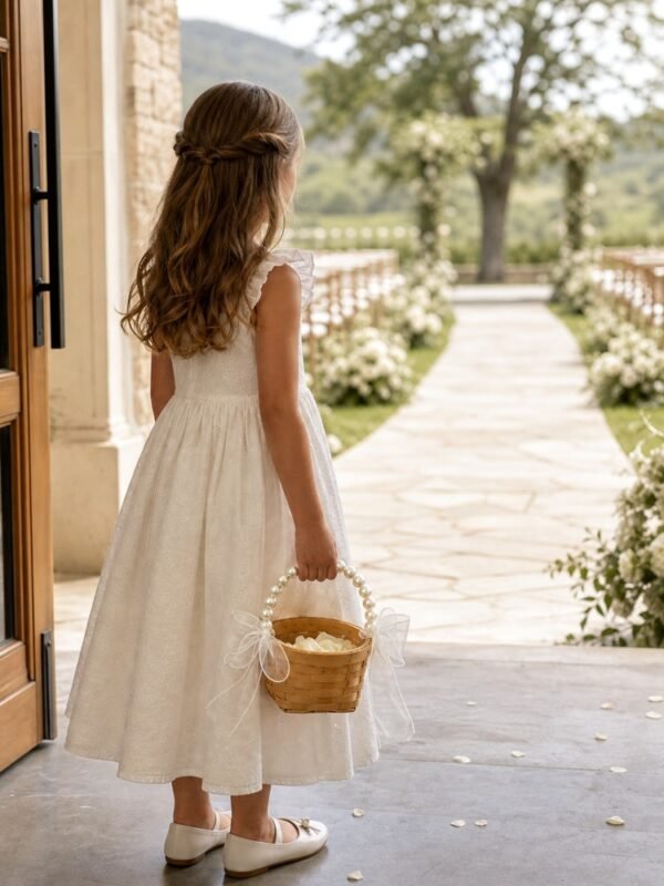 Pearl Handle Flower Girl Basket
