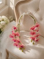 Pink Orchid Pearl Hoop Bridal Bouquet