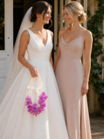 Purple Orchid Pearl Hoop Bridal Bouquet