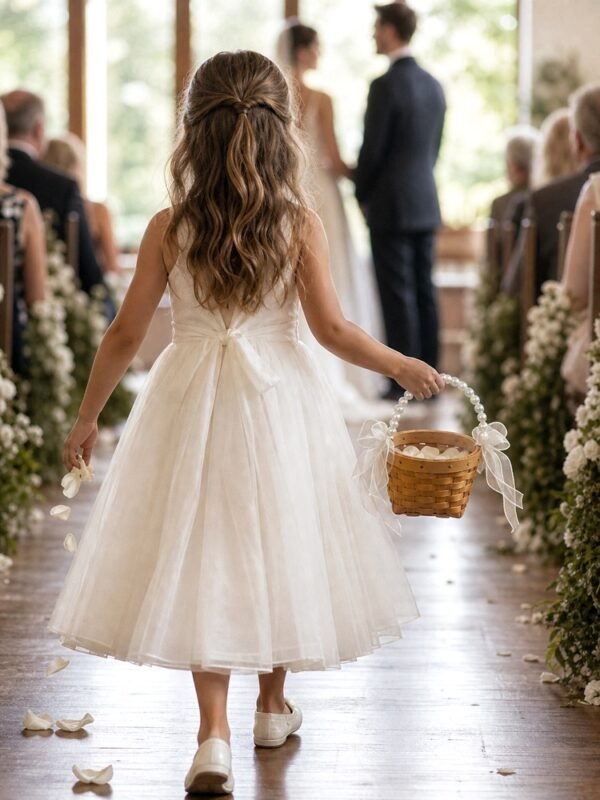 Pearl Handle Flower Girl Basket