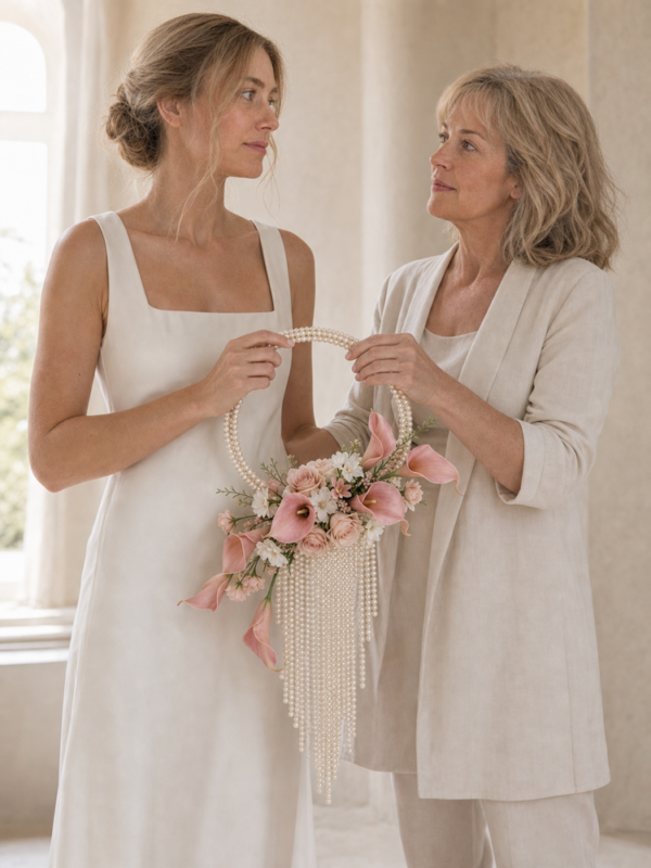 Blush Calla Lily Pearl Bouquet