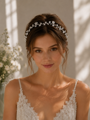 Silver Crystal Bridal Hair Vine
