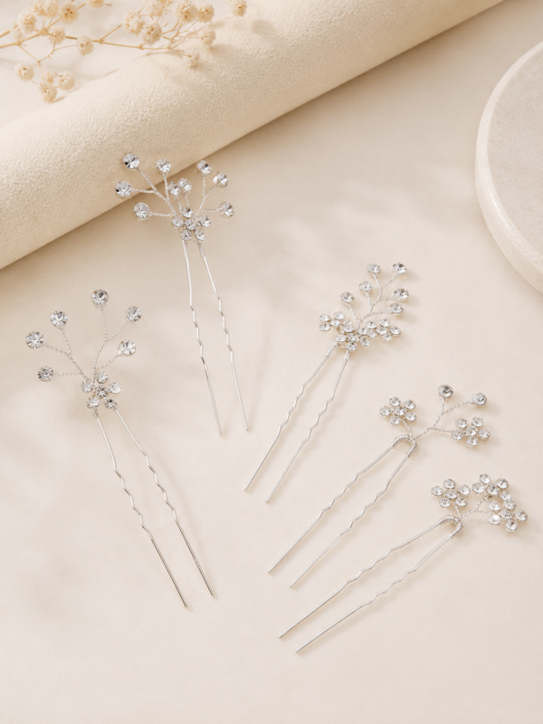 Five-Piece Floral Bridal Hair Pin Set
