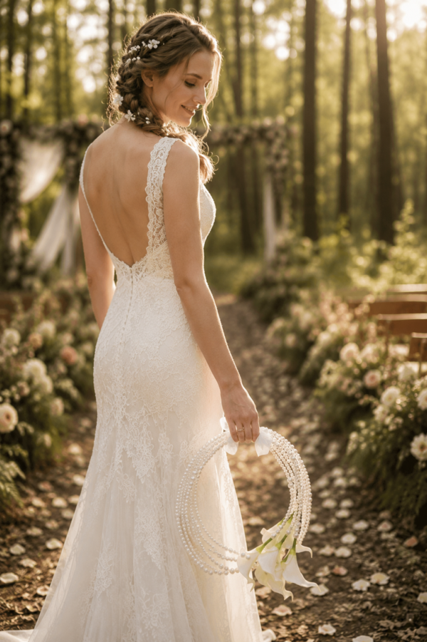 White Calla Lily Pearl Bridal Bouquet