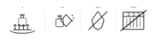 Black and white care label icons for a metal flask: handle gently, wipe clean, keep dry, and do not use dishwasher or heat