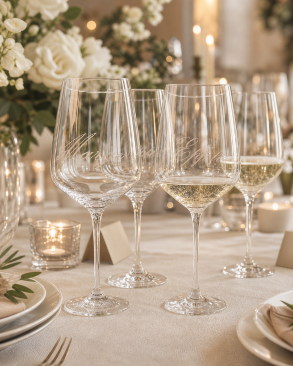 Personalized Wedding Wine Glasses | Custom Name Toasting Set