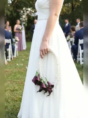 Purple Calla Lily Pearl Bridal Bouquet