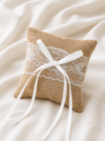 Burlap Ring Bearer Pillow with Lace