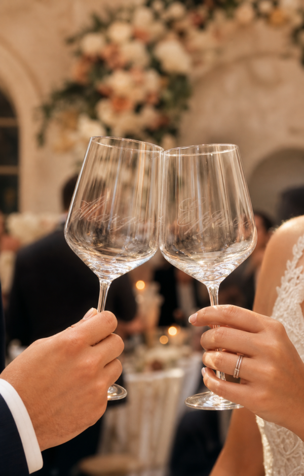 Personalized Wedding Wine Glasses | Custom Name Toasting Set