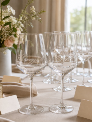 Personalized Wedding Wine Glasses | Custom Name Toasting Set
