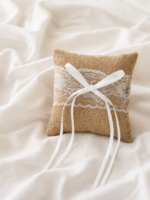Burlap Ring Bearer Pillow with Lace