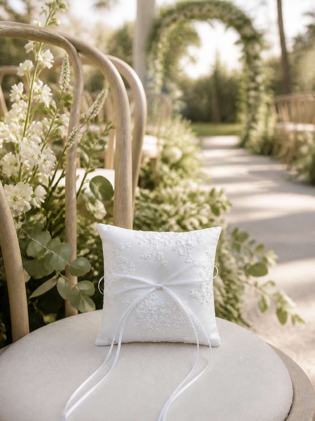 05_13x13cm-white-floral-embroidered-ring-bearer-pillow-garden-ceremony-atmosphere