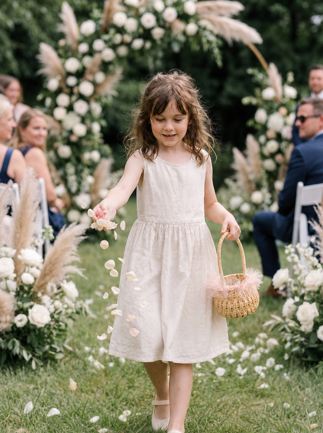 17_pink-tulle-basket-wedding-scene-scattering-petals