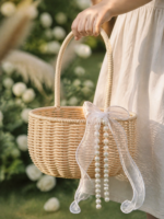 Pearl Handle Flower Girl Basket