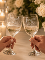 Custom Name Wedding Wine Glasses | Personalized Toasting Set