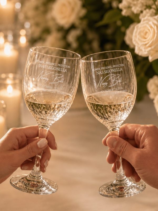 Custom Name Wedding Wine Glasses | Personalized Toasting Set