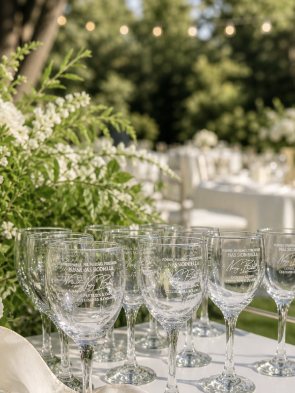 Custom Name Wedding Wine Glasses | Personalized Toasting Set